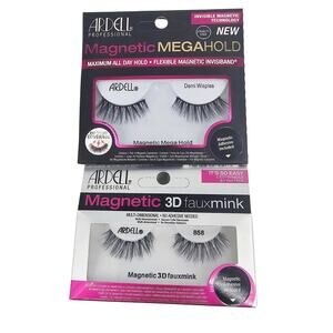 Lot of 2 Ardell Magnetic False Lash: Demi Wispies and 3D Faux Mink 858 NEW